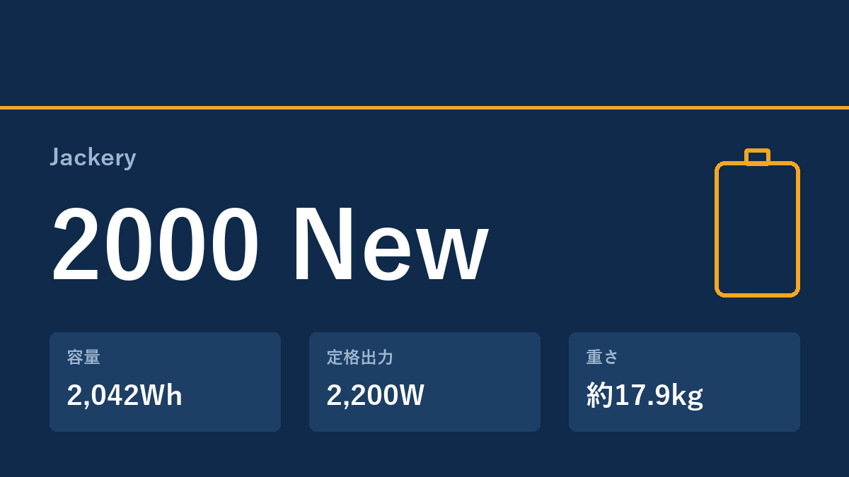 Jackery 2000 New の主な仕様