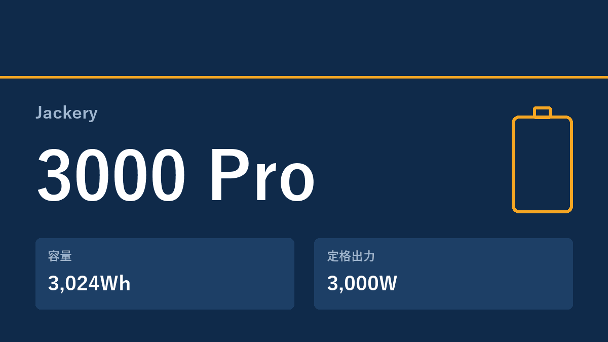 Jackery 3000 Pro の主な仕様
